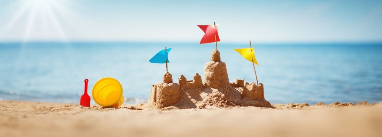 Zandkasteel op strand